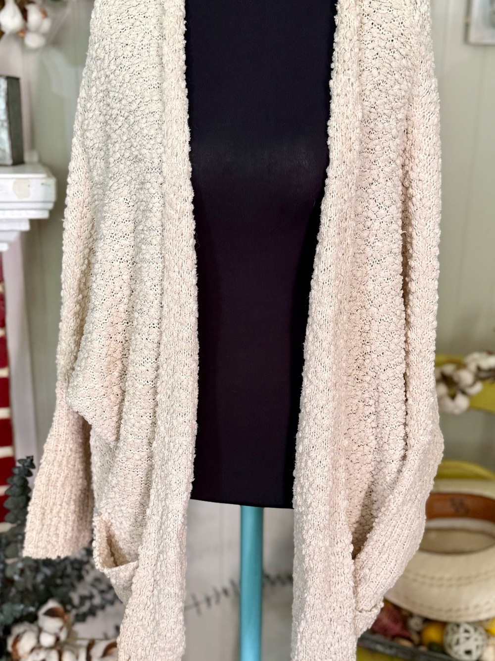Umgee Soft‎ Cream Open-Front Cozy Cardigan